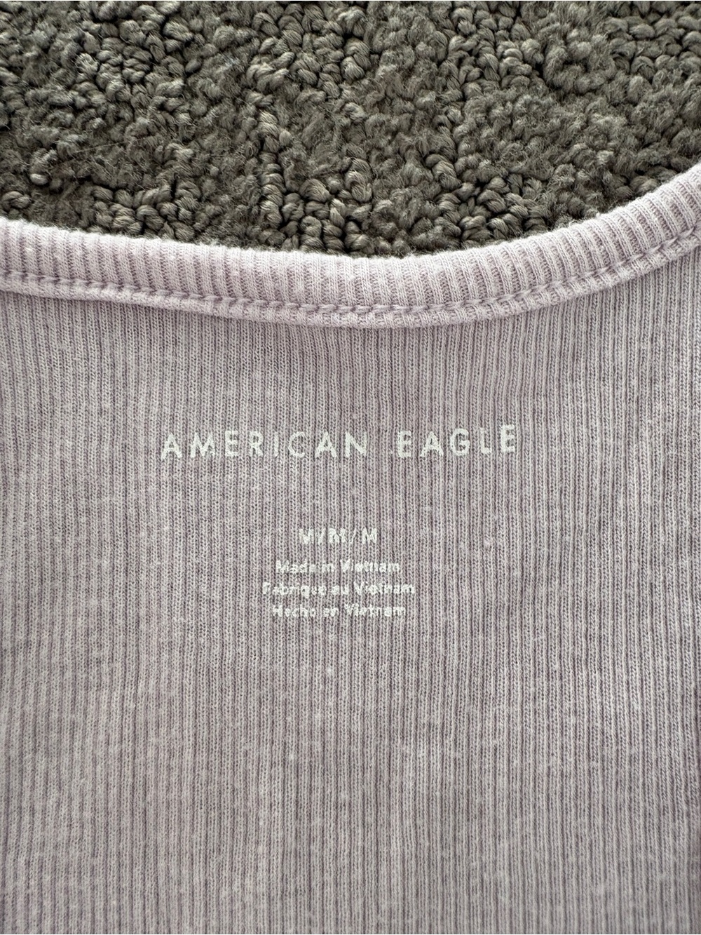 American Eagle Outfitters Lavender Ribbed Henley Racerback Tank - Picture 2 of 2